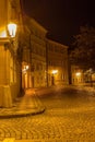 Residential complex in Prague at night