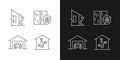 Residential construction linear icons set for dark and light mode