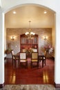 A residential dining room in an upscale home. Royalty Free Stock Photo