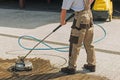 Residential Driveway Washing Royalty Free Stock Photo