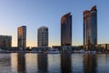 Residential high rise buildings in Docklands waterfront Royalty Free Stock Photo
