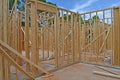 Residential home construction stud framing Royalty Free Stock Photo