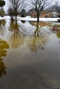 House, Home Flooding From Winter Snow Melt Royalty Free Stock Photo