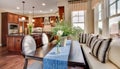 Residential Model Home Dining Nook Table and Kitchen