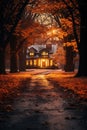 Residential Home during Fall Season Royalty Free Stock Photo