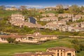 Residential homes on a hilly golf course Royalty Free Stock Photo