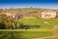 Residential homes on a hilly golf course Royalty Free Stock Photo