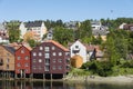 Residential homes at Nidelv river Trondheim Royalty Free Stock Photo