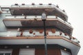 Residential house facade, balconies Royalty Free Stock Photo