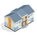 Residential House flat 3d vector isometric illustration.