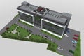 residential house hospital 3D render modern