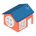 Residential house icon isometric vector. One story house with round window icon Royalty Free Stock Photo