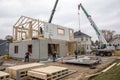 Residential house with prefabrication system under construction Royalty Free Stock Photo