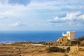 Residential house in the style of the typical Venetian pigeon towers on Tinos Royalty Free Stock Photo