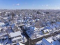 Aerial view of Natick, MA, USA