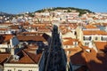 The residential houses of Alfama with Saint George Castle on the