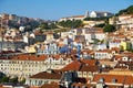 The residential houses on the hill in the Pombaline Lower Town Royalty Free Stock Photo