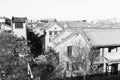 The residential housing in the xian ancient city, black and white image