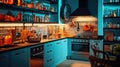 Residential interior of modern kitchen Royalty Free Stock Photo