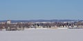 Gatineau residential neighborhood on the embankment of Ottawa river in winter