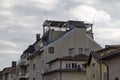 Residential neighborhood with interesting modern structures maximizing the use of roof spaces, Sofia