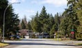 Residential neighborhood Street in Modern City Suburbs. Royalty Free Stock Photo