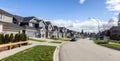 Residential neighborhood Street in Modern City Suburbs.