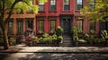 residential neighborhood townhouse building