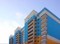 Residential new building against the background of the sky blue Royalty Free Stock Photo