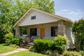 Residential one-story house for one family. Traditional American style home with beautiful landscaping