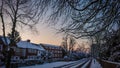 Residential road in London in winter