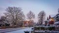 Residential road in London in winter