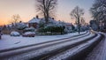 Residential road in London in winter