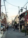 Residential and shopping street in Kamakura, Japan