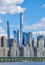 Residential Skyscrapers on the West Side of Manhattan, with buildings along Riverside Blvd in the foreground and the pencil Royalty Free Stock Photo
