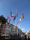 Colmar, 8th august: Place de la Mairie or City Hall Residential Square Architecture from Downtown of Colmar in Alsace, France