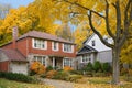 Residential street with fall colors Royalty Free Stock Photo