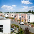 Residential street with modern family homes Royalty Free Stock Photo