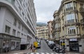 The residential street with the modern houses on the hilly area. Monte Carlo Royalty Free Stock Photo