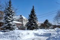 Residential street after a snow storm