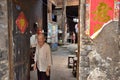 HONGJIANG, HUNAN PROVINCE, CHINA - CIRCA SEPTEMBER 2019: Residents of Hongjiang Ancient Town and their houses. Royalty Free Stock Photo