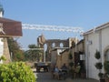 Residents of northern Cyprus rest in the shade in July noon. Against the backdrop of the ruins of a Venetian fortress of the 15th