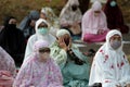 Residents perform Eid al-Adha prayers in a housing complex in Bogor, West Java, Indonesia, Friday 31 July 2020. The health