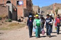 Residents of the town of Copacabana on lake Titicaca Royalty Free Stock Photo