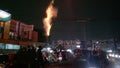 Residents turned on fireworks at the turn of the year of 2021 in the Poris Jaya, Tangerang City, Friday (1-1-2021).