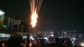 Residents turned on fireworks at the turn of the year of 2021 in the Poris Jaya, Tangerang City, Friday (1-1-2021).