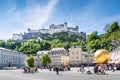 Residenzplatz at Salzburg Stadt with Hohensalzburg Castle, Salzb