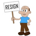 Resign Angry Man Means Quit Or Resignation From Job Government Or President