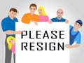 Resign Sign People Quit Or Resignation From Job Government Or President