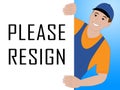 Resign Worker Means Quit Or Resignation From Job Government Or President